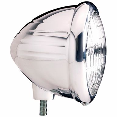 Fog Light (Auxiliary) Harley FL - 4-1/2" Polished Alum Standard Bullet w/Horizontal Grooves (each)