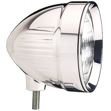 Fog Light (Auxiliary) Harley FL - 4-1/2" Chrome Bradley Bullet Warrior Groove (each)