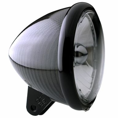 Carbon Fiber Headlight - 5-3/4" Standard Bullet Housing - Black Ring
