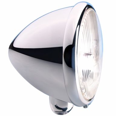 POLISHED ALUMINUM - STANDARD BULLET - 5-3/4" Headlight Housing - Street Rod (Pair)