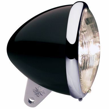 Headlight - 5-3/4" Black & Chrome Standard Bullet Housing