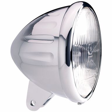 Headlight w/ Viking-9 Grooves - 4-1/2" Polished Aluminum Standard Bullet Housing