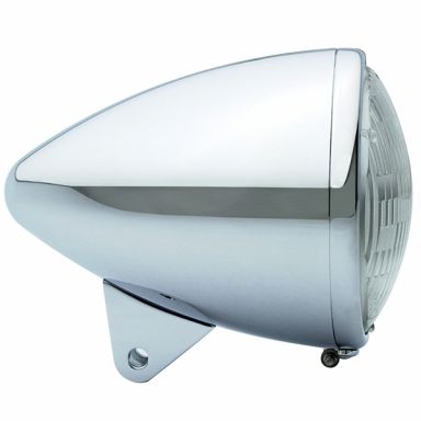 Headlight - 5-3/4" Polished Aluminum Tomahawk Rocket Housing