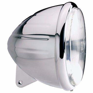 Headlight w/ Horizontal Grooves - 7" Polished Aluminum Standard Bullet Housing