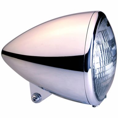 Headlight - 7" Polished Aluminum Tomahawk Rocket Housing