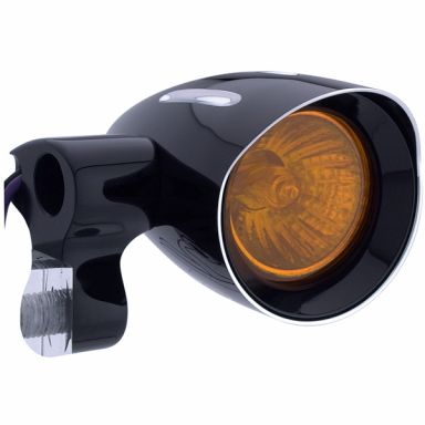 BLACK REVOLVER - HALOGEN - FRONT SIDE Mount - 1-3/8" Mariah Turn Signal (pair)