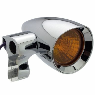 POLISHED ALUMINUM - HALOGEN - FRONT SIDE Mount - 1-3/8" Vampire Turn Signal (pair)