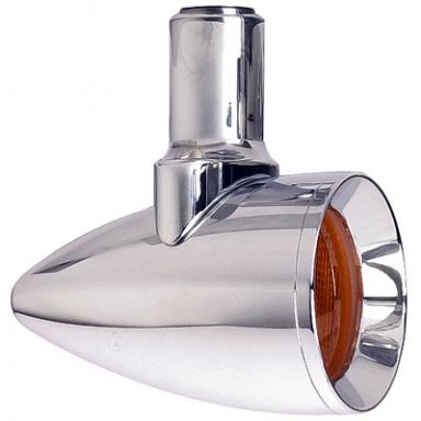 POLISHED ALUMINUM - FRONT - 1157 - 2" Turn Signal - Concours Rocket - FL (pair)