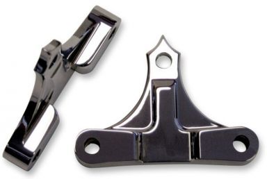 49mm FLH fender spacers, "NESS Legs", 7/8" Thick (Black)