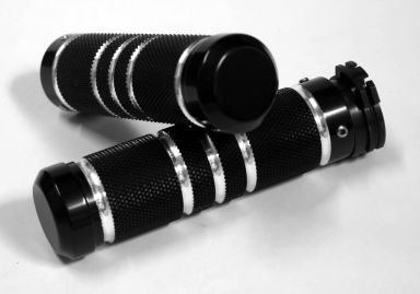 "Knurled Grooved" GRIPS, 82-Up Dual Cable (Night Series Finish)