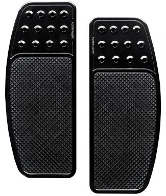 "Knurled Drilled Original" Front Floor Boards (H-D, Black Finish)
