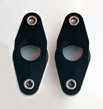 FXR SWINGARM PIVOT BLOCKS, 82-UP, SMOOTH (Black Finish)