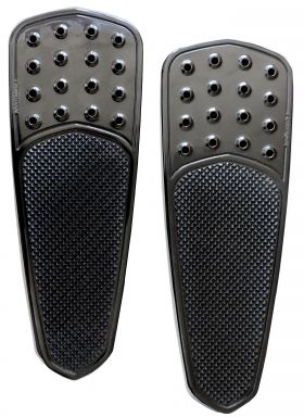 "Knurled Drilled Teardrop" Front Floor Boards (Indian, Black Finish)