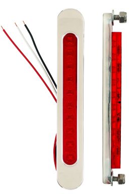 Oval LED Bag Lights with Red (Polished Finish)