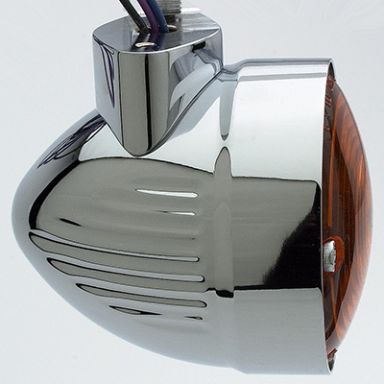 POLISHED ALUMINUM - FRONT - 1157 - 3" Bradley Bullet Warrior Groove Turn Signal (pair)