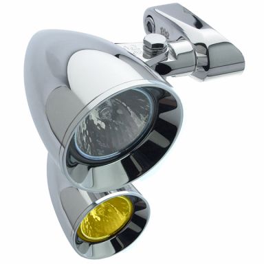 CHROME - HALOGEN - CONCOURS Rocket 2" Spot, 1-3/8" Turn & Mount - FLTR '05-'13 (pair)