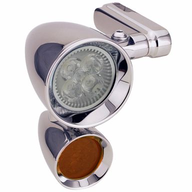 CHROME - LED - CONCOURS Rocket 2" Spot, 1-3/8" Turn & Mount - FLTR '05-'13 (pair)