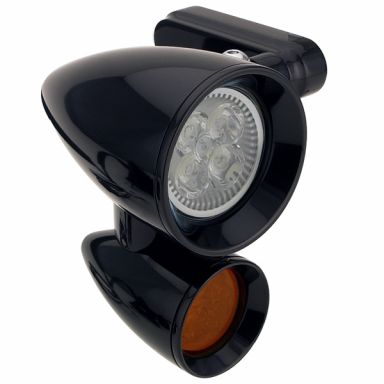BLACK - LED - CONCOURS Rocket 2" Spot, 1-3/8" Turn & Mount - FLTR '05-'13 (pair)
