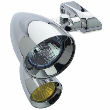 CHROME - HALOGEN - MARIAH Rocket 2" Spot, 1-3/8" Turn & Mount - FLTR '05-'13 (pair)
