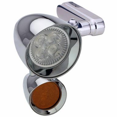 CHROME - LED - MARIAH Rocket 2" Spot, 1-3/8" Turn & Mount - FLTR '05-'13 (pair)
