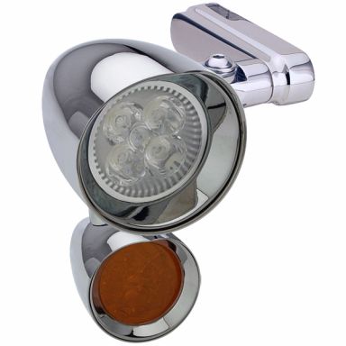 CHROME - LED - VAMPIRE Rocket 2" Spot, 1-3/8" Turn & Mount - FLTR '05-'13 (pair)